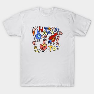 Colorful Chickens I Found the Key to Happiness Surround Yourself with Chickens T-Shirt